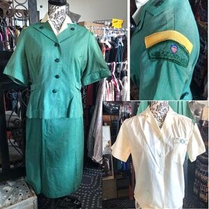 Vtg 50s Official Girl Scouts of America Troop Leader's 3 pc Uniform~L~Halloween